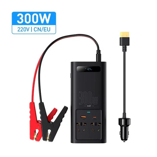 Color Name: GRAY, Ships From: CHINA - Baseus 500W Car Inverter DC 12V to AC 220V Digital Display Au F640-12000042206544877