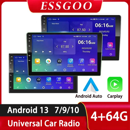 Color: WHITE, Ships From: CHINA - ?‹ESSGOO Car Radio 2 Din 7"/9"/10" Carplay Auto Android 13 Mp5 Un F640-12000032212318095