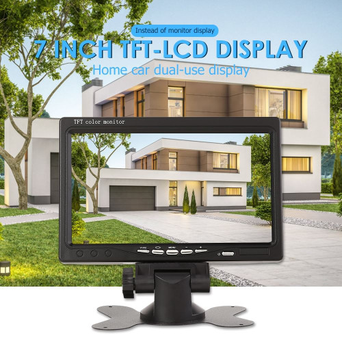 7 Inch Car Monitor Tft Lcd Screen 2 Way Video Input Pal/ntsc 12v Display for Car Rearview Home Secu K484-PEL_0NW4KPR8