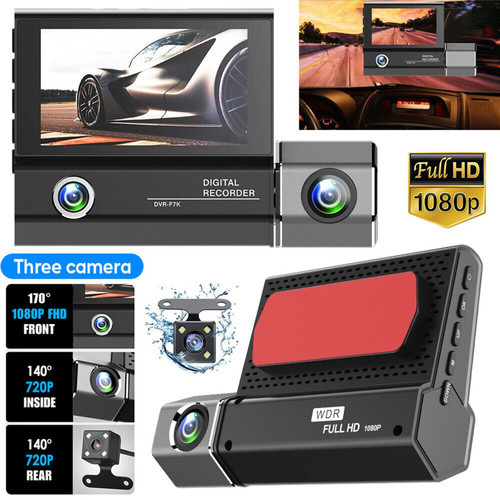 1080P 3 Lens Dash Cam Car Dvr 3.0 Inch HD Ips Screen Wide Angle Rearview Video Recorder Camera G-Se K484-PAU_0K3F6RUY