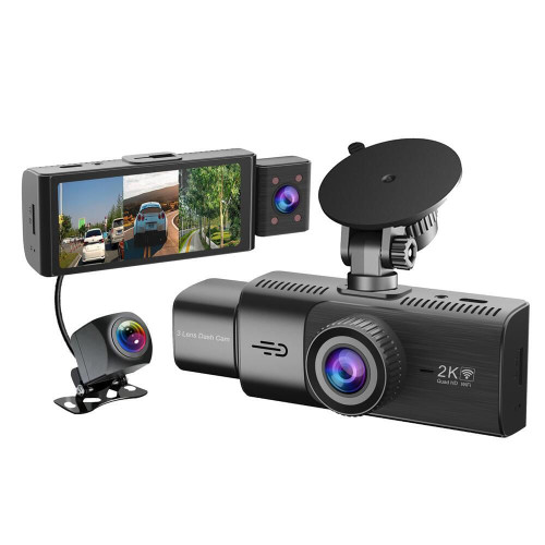 Dash Camera Front and Rear View Car Camera Monitor System Dash Camera Night Vision 3 Channel 2K Das K484-FQZAU_R50W8ZAS