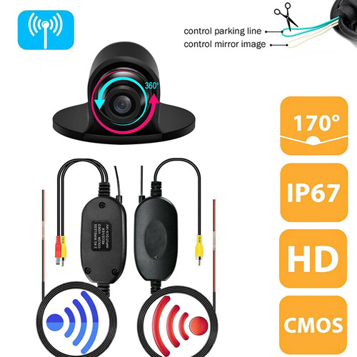 Car Rear View Camera 2.4g Wireless Rear Front Side View Reverse Backup Camera 360° Infrared Night V K484-PAU_0JEFVPZZ