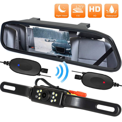 Wireless Backup Camera Kit 4.3 inch Tft Lcd Rear View Mirror Monitor Waterproof Night Vision Back u K484-PAU_0JPMOQD5