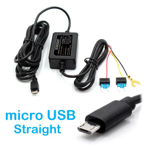 Color Name: Red - DC12V-24V to 5V 2.5A Car Charge Cable Mini / Micro / Type-C USB Hardwire Cord Aut F640-12000038281901677