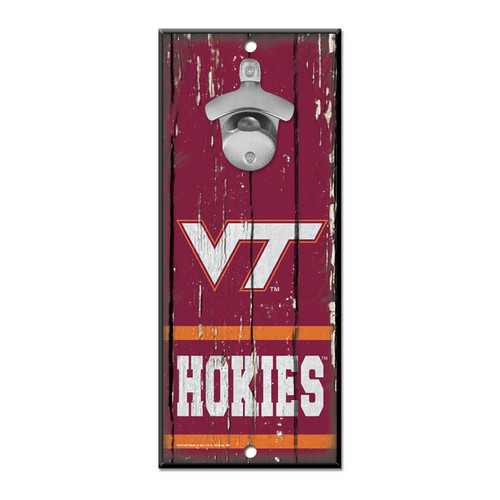 Virginia Tech Hokies Sign Wood 5x11 Bottle Opener Z157-3208567513