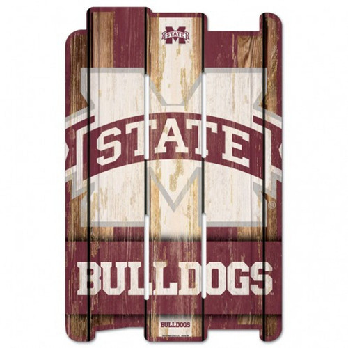 Mississippi State Bulldogs Sign 11x17 Wood Fence Style - Special Order Z157-3208519974