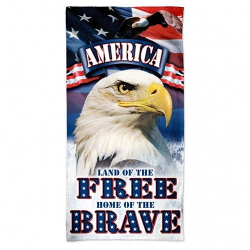 America Towel 30x60 Beach Style Land of the Free Home of the Brave Design - Special Order Z157-9960623990