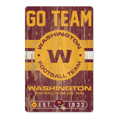 Washington Football Team Sign 11x17 Wood Slogan Design Z157-3208561994