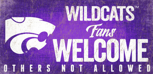 Kansas State Wildcats Wood Sign Fans Welcome 12x6 - Special Order Z157-7846014548