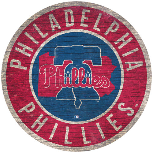 Philadelphia Phillies Sign Wood 12 Inch Round State Design Z157-7846020558