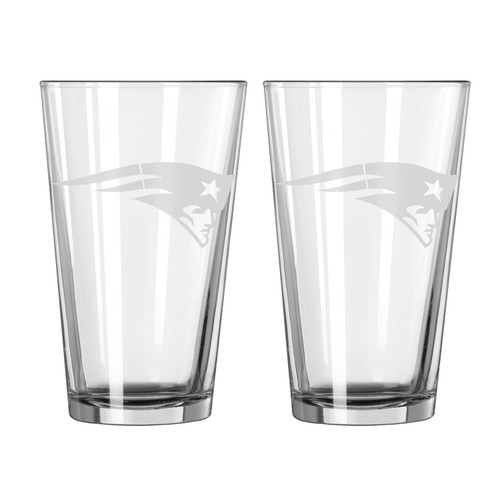 New England Patriots Glass Pint Frost Design 2 Piece Set Z157-629376300