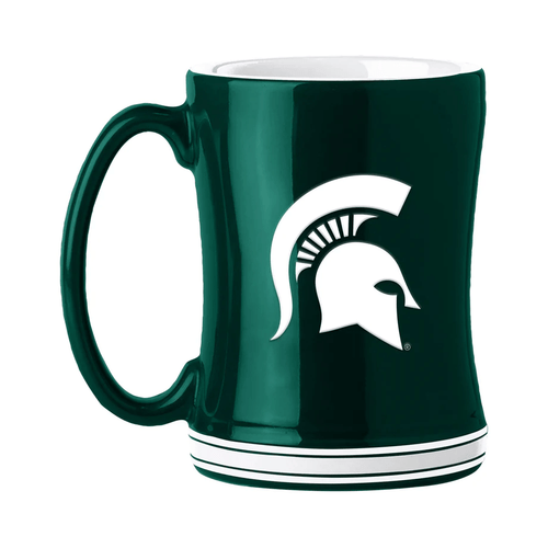 Michigan State Spartans Coffee Mug 14oz Sculpted Relief Team Color Z157-629333630