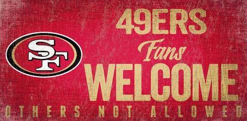 San Francisco 49ers Wood Sign Fans Welcome 12x6 Z157-7846015278