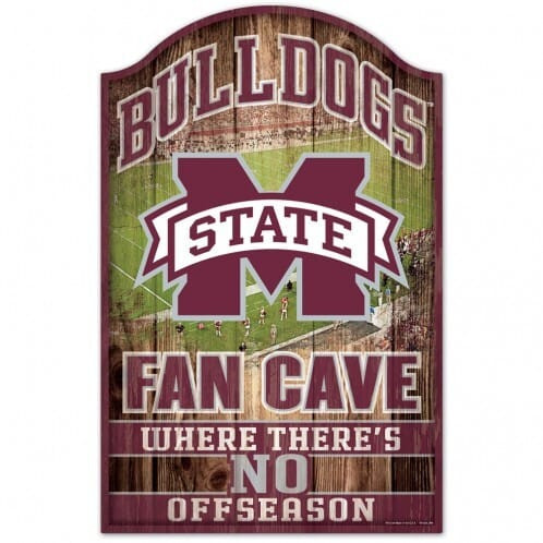 Mississippi State Bulldogs Sign 11x17 Wood Fan Cave Design Z157-3208550085
