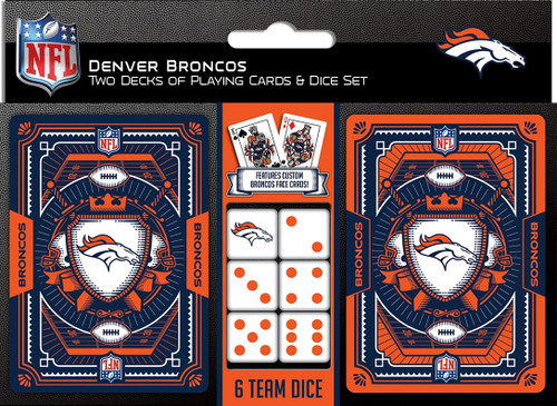 Denver Broncos Playing Cards and Dice Set Z157-598801360