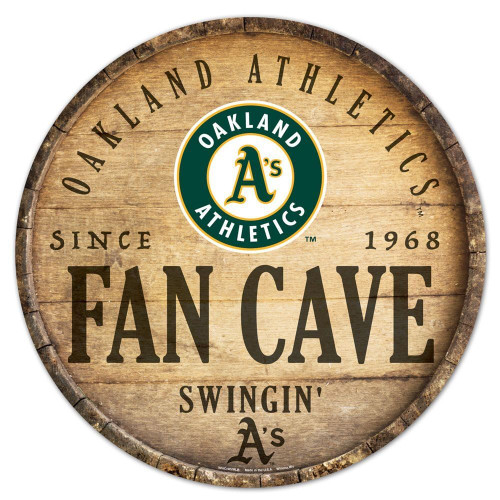 Oakland Athletics Sign Wood 14 Inch Round Barrel Top Design - Special Order Z157-9416628626