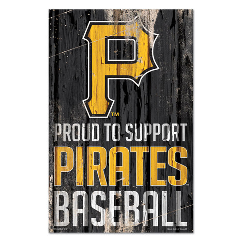 Pittsburgh Pirates Sign 11x17 Wood Proud to Support Design Z157-3208527255
