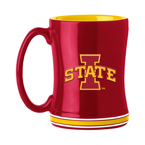Iowa State Cyclones Coffee Mug 14oz Sculpted Relief Team Color Z157-629372396