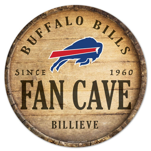 Buffalo Bills Sign Wood 14 Inch Round Barrel Top Design Z157-9416628464