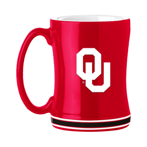 Oklahoma Sooners Coffee Mug 14oz Sculpted Relief Team Color Z157-629309057