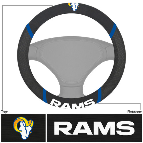 Los Angeles Rams Steering Wheel Cover Mesh/Stitched Z157-4228111379