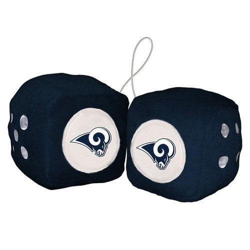 Los Angeles Rams Fuzzy Dice White Logo CO Z157-2324598050