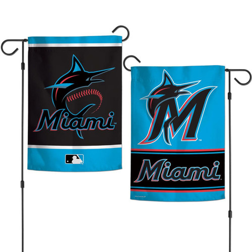 Miami Marlins Flag 12x18 Garden Style 2 Sided Z157-3208516077