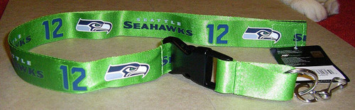 Seattle Seahawks Lanyard Breakaway with Key Ring Style 12th Man Green Design - Special Order Z157-5717537136