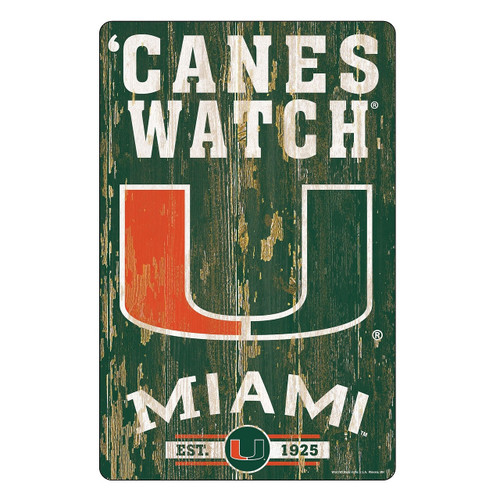 Miami Hurricanes Sign 11x17 Wood Slogan Design Z157-3208562605