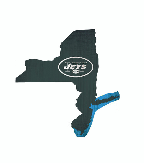 New York Jets Sign Wood 12 Inch Team Color State Shape Design Z157-7846014940