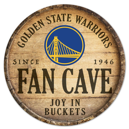 Golden State Warriors Sign Wood 14 Inch Round Barrel Top Design - Special Order Z157-9416629714
