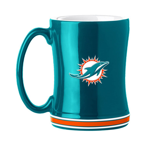 Miami Dolphins Coffee Mug 14oz Sculpted Relief Team Color Z157-629301241
