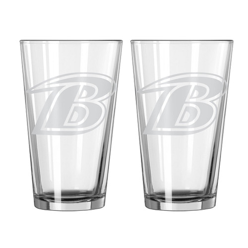 Baltimore Ravens Glass Pint Frost Design 2 Piece Set Z157-629379956