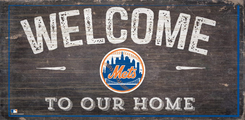 New York Mets Sign Wood 6x12 Welcome To Our Home Design - Special Order Z157-7846024175
