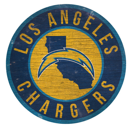 Los Angeles Chargers Sign Wood 12 Inch Round State Design Z157-7846020229