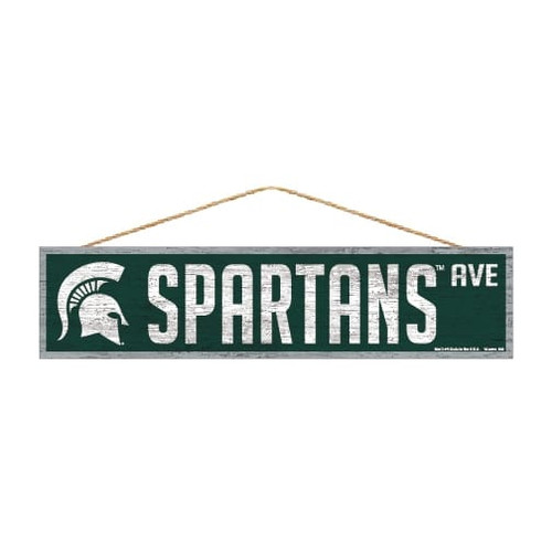Michigan State Spartans Sign 4x17 Wood Avenue Design Z157-3208590051