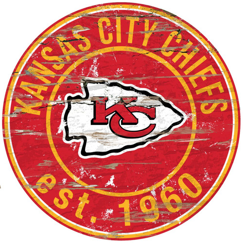 Kansas City Chiefs Wood Sign - 24" Round - Special Order Z157-7846005124
