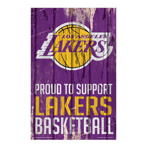 Los Angeles Lakers Sign 11x17 Wood Proud to Support Design Z157-3208596742