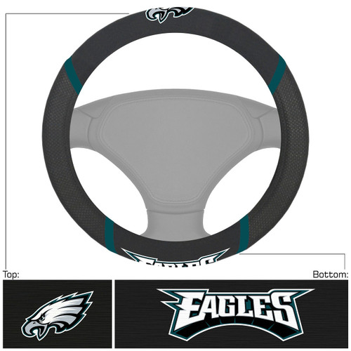Philadelphia Eagles Steering Wheel Cover Mesh/Stitched Z157-4228111385