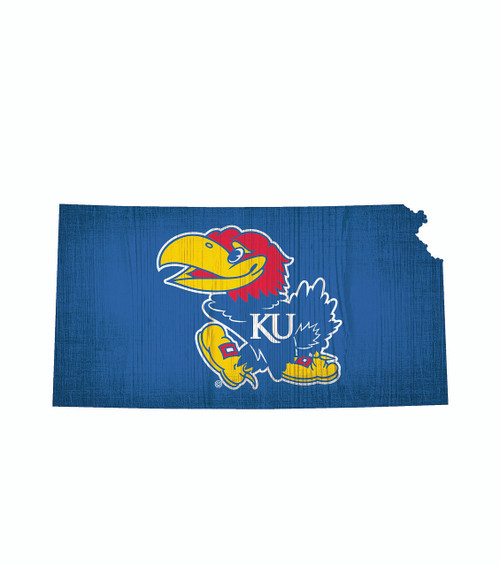 Kansas Jayhawks Sign Wood 12 Inch Team Color State Shape Design Z157-7846014878