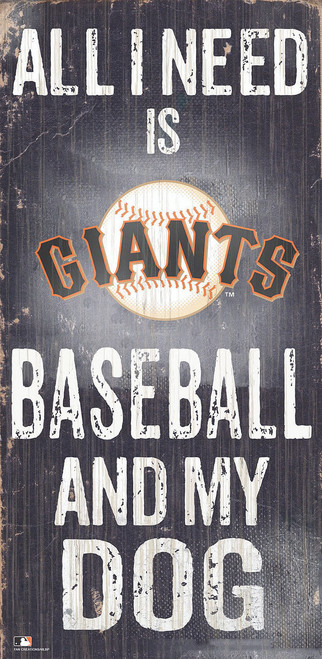 San Francisco Giants Sign Wood 6x12 Baseball and Dog Design Z157-7846024196