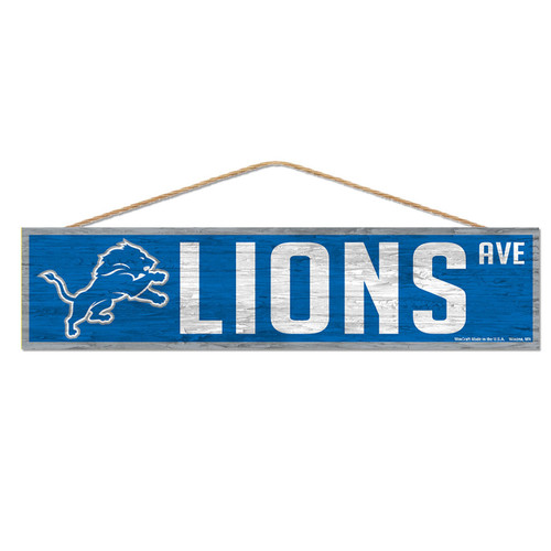Detroit Lions Sign 4x17 Wood Avenue Design Z157-3208592907