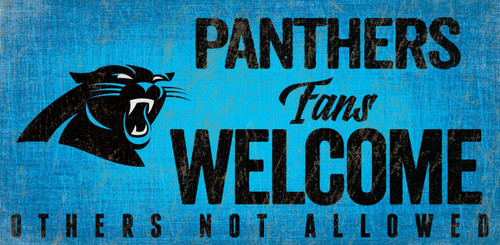 Carolina Panthers Wood Sign Fans Welcome 12x6 Z157-7846015255