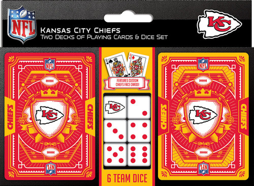 Kansas City Chiefs Playing Cards and Dice Set Z157-598801362