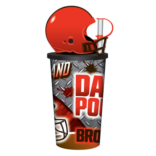Cleveland Browns Helmet Cup 32oz Plastic with Straw Z157-9468808228