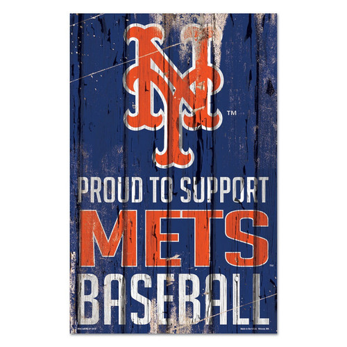 New York Mets Sign 11x17 Wood Proud to Support Design - Special Order Z157-3208561973