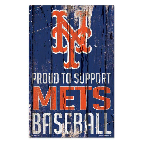 New York Mets Sign 11x17 Wood Proud to Support Design Z157-3208561973
