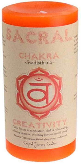 Sacral Chakra pillar candle 3" x 6" H558-CPC3SAC