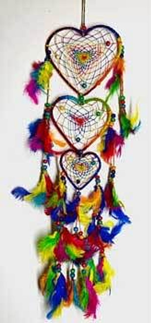 12" Rainbow Heart dreamcatcher H558-RDC015