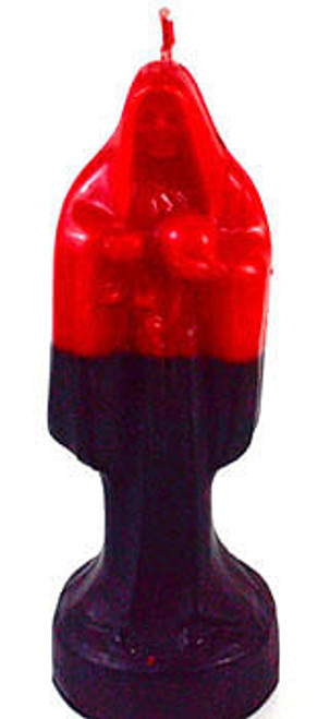 10" Red/ Black Holy Death candle H558-CBHOLRB